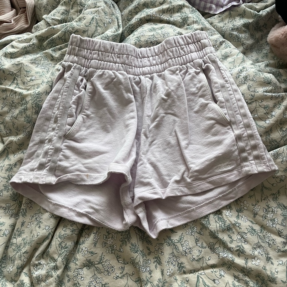 baby pink adidas shorts